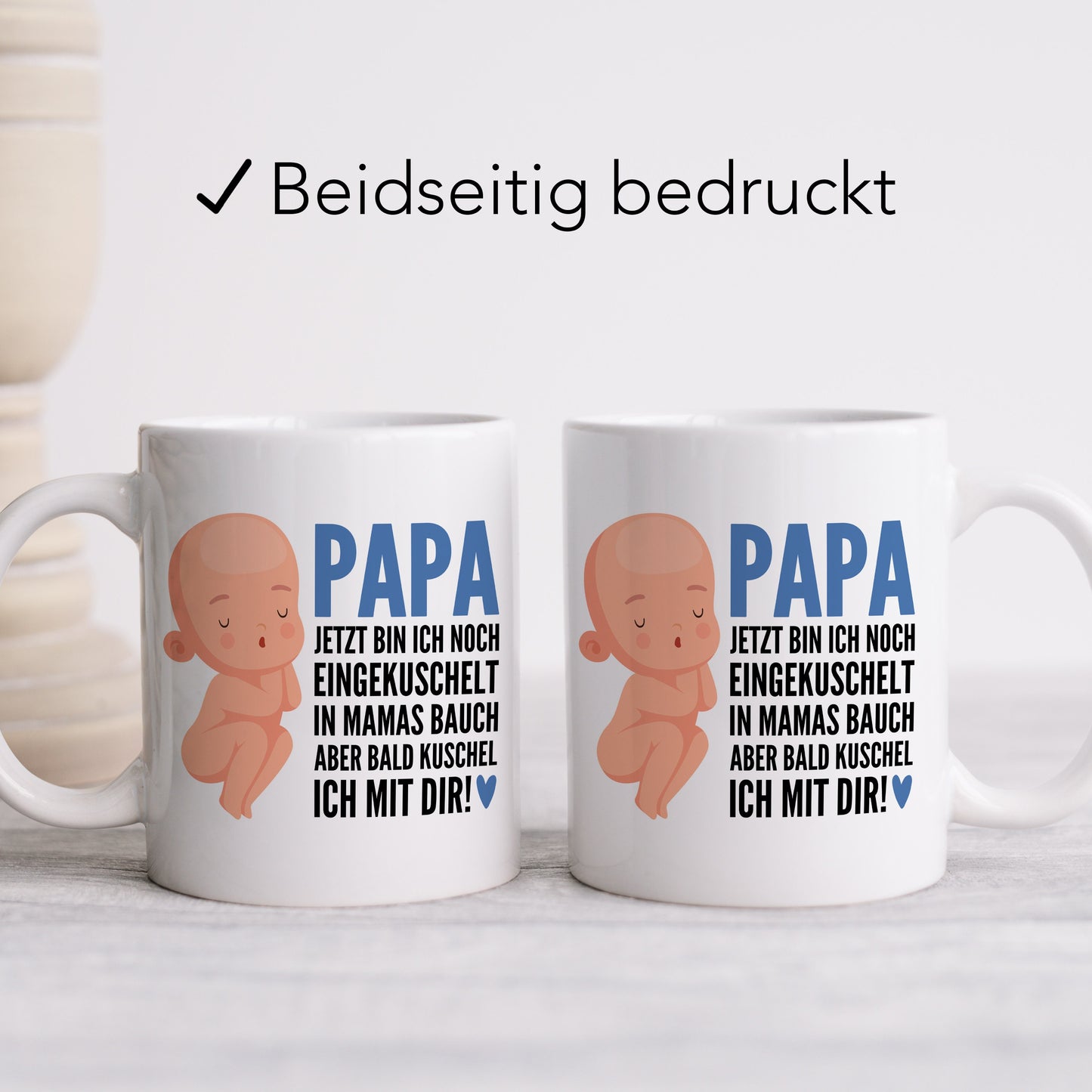 Schwangerschaft verkünden Papa Du wirst Papa Tasse Vater Kaffeetasse mit Spruch Baby im Bauch Vatertag Geschenk