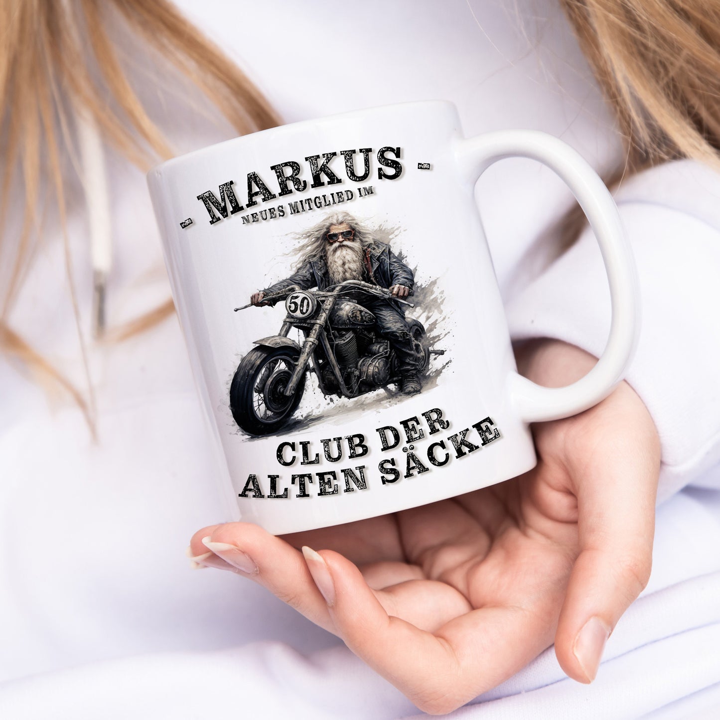 Geschenk 50. Geburtstag Mann Motorrad Tasse "Club der alten Säcke" Geburtstagsgeschenk Männer