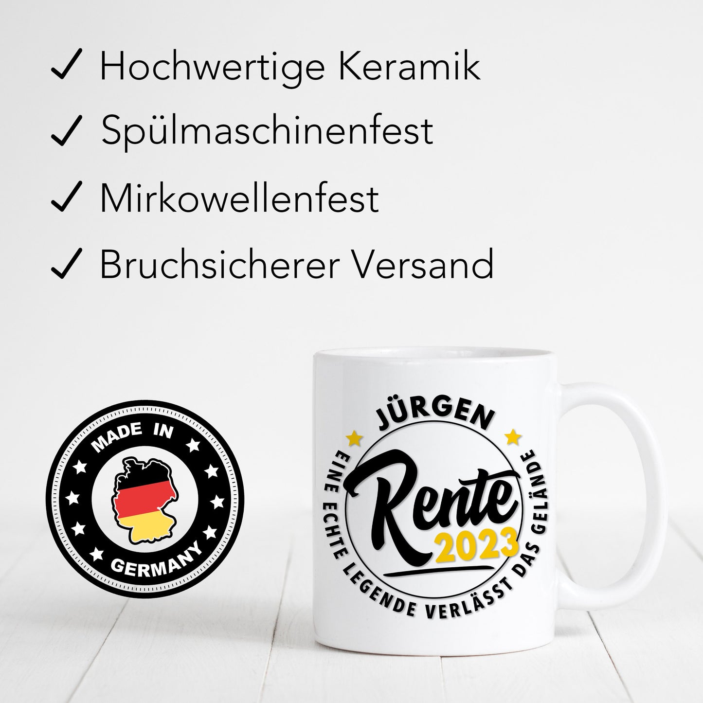 Rente 2023 Geschenk personalisierte Tasse für Mann Frau Renteneintritt Pensionierung Rentner