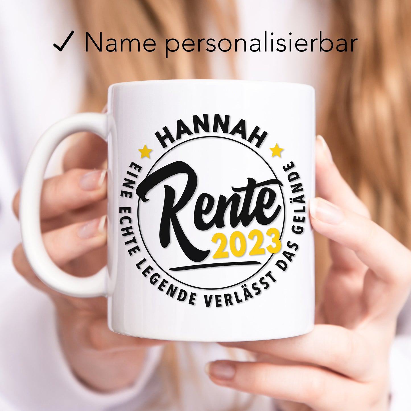 Rente 2023 Geschenk personalisierte Tasse für Mann Frau Renteneintritt Pensionierung Rentner