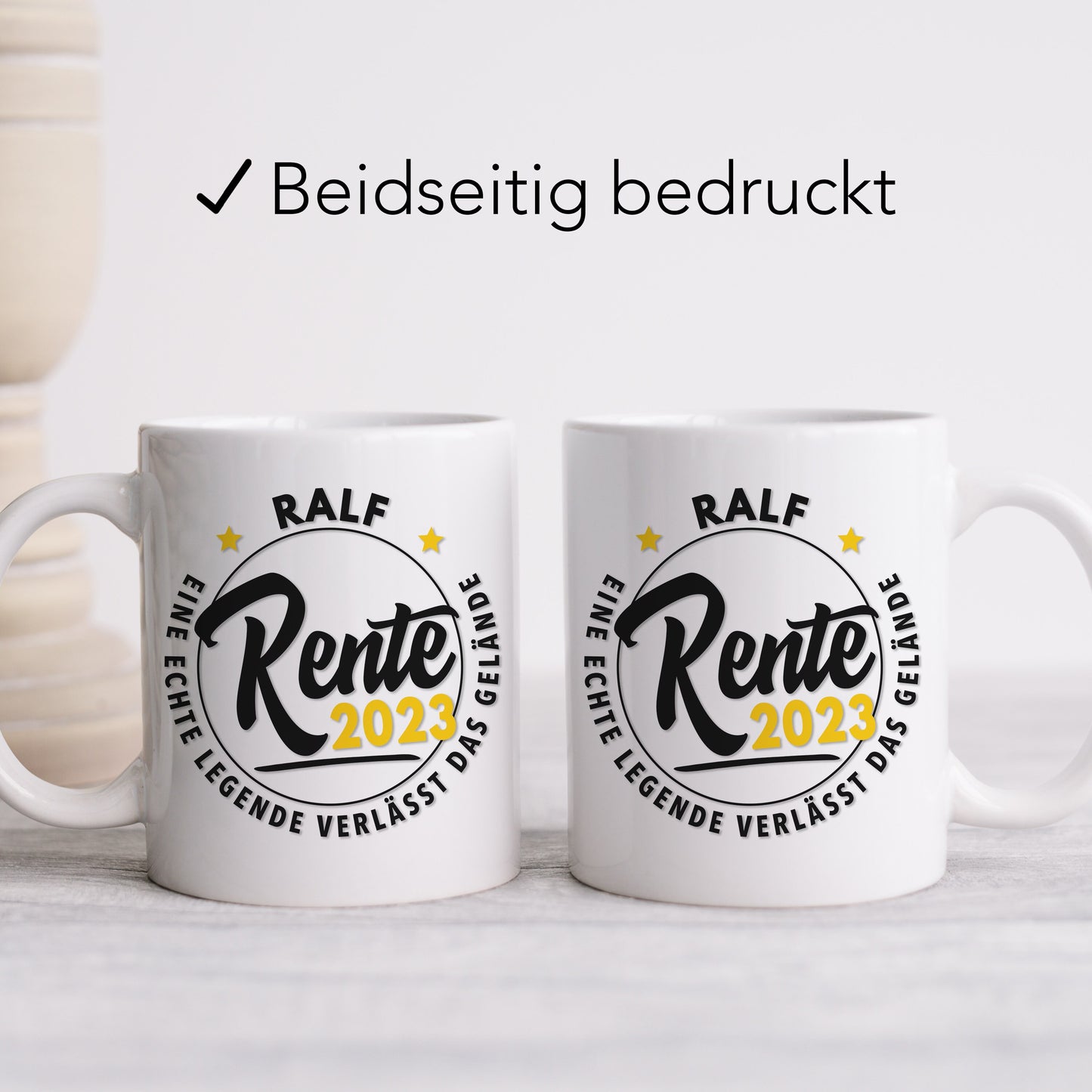 Rente 2023 Geschenk personalisierte Tasse für Mann Frau Renteneintritt Pensionierung Rentner