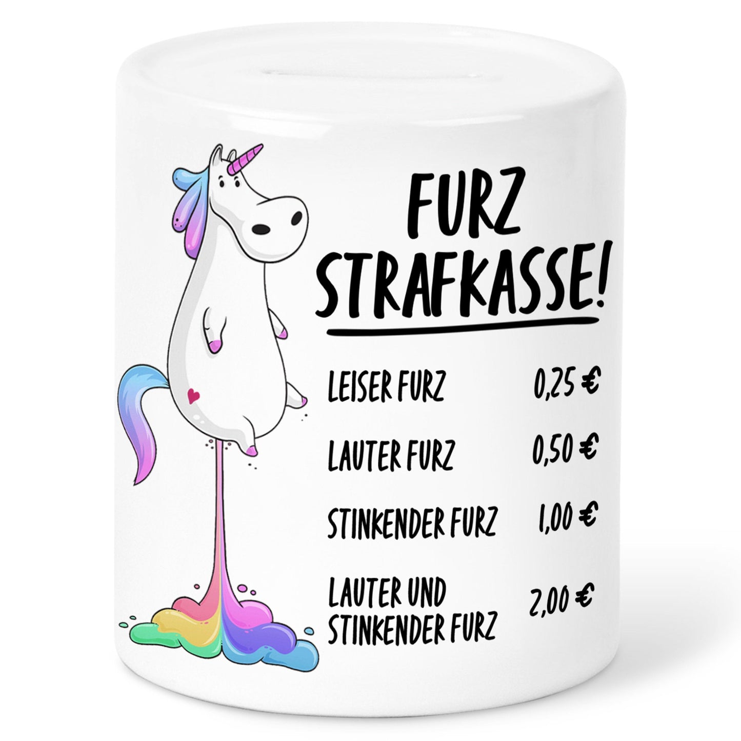 Lustige Einhorn Spardose Furzkasse Furzstrafkasse Strafkasse Furz Witziges Geschenk aus Keramik