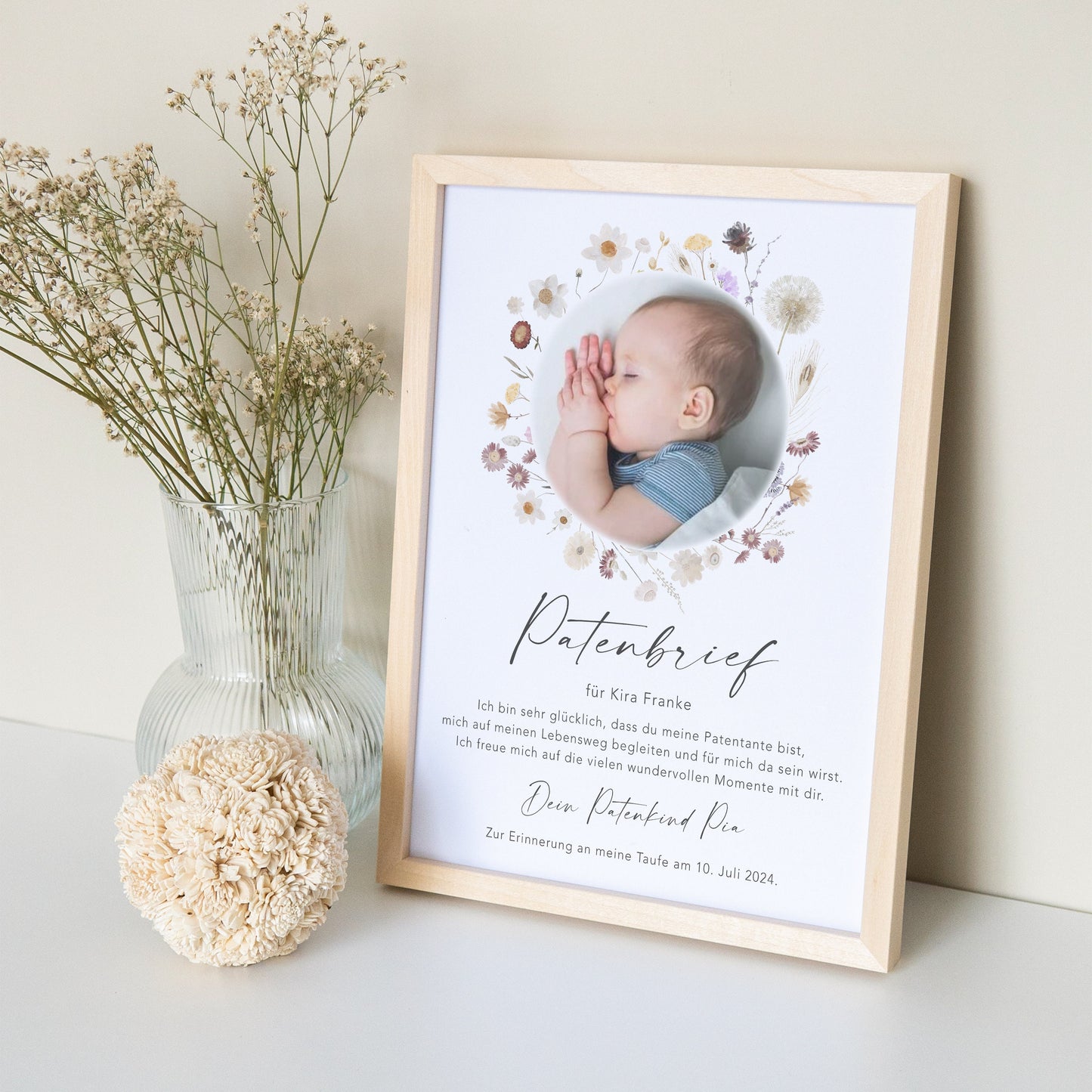 Patenbrief Taufe Patenurkunde für Patentante Mit Foto personalisiert Taufpate Paten Urkunde Taufe Geschenk Taufgeschenk