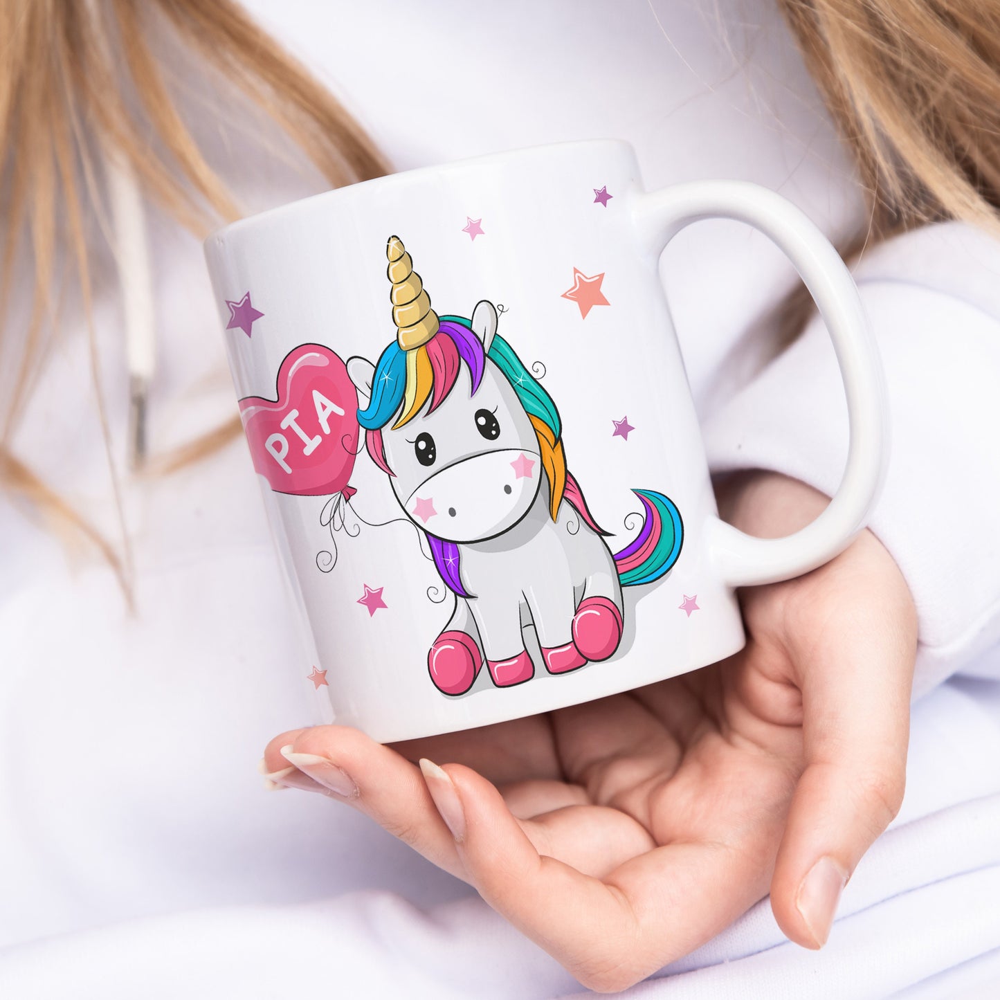Einhorn Tasse personalisiert mit Namen Geburtstagsgeschenk Mädchen aus Keramik Schulkind Geschenk