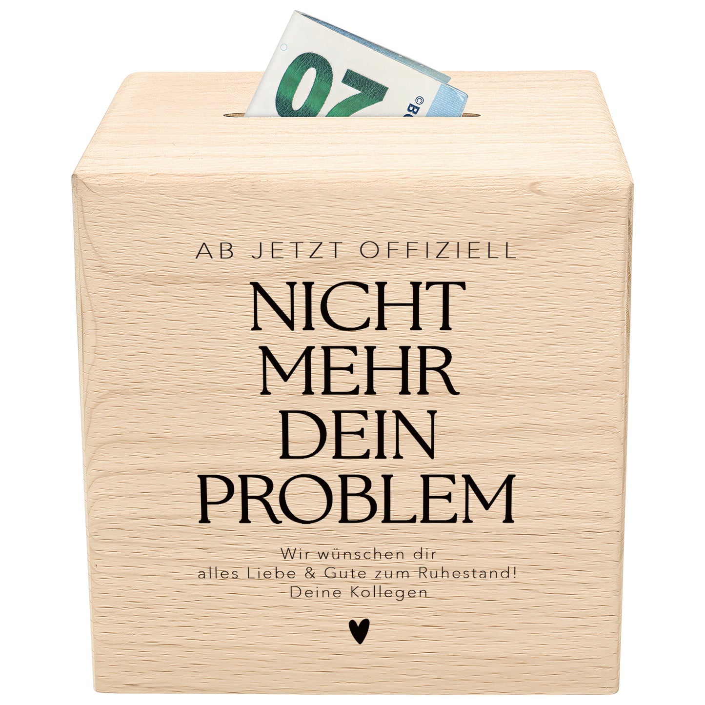 Rentenkasse Spardose aus Holz personalisiertes Geschenk zum Renteneintritt für Kollegen und Kolleginnen Ruhestand Abschiedsgeschenk