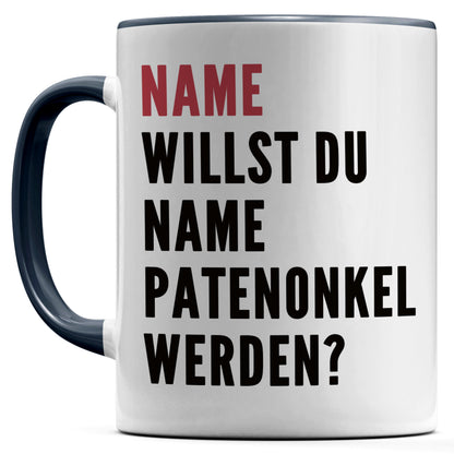 DEL MÀ Unique & Personal Keramiktasse für Patenonkel frage Willst du mein Patenonkel werden Keramiktasse 330 ml