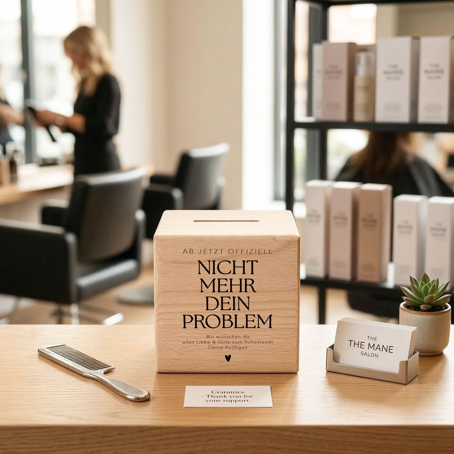 Rentenkasse Spardose aus Holz personalisiertes Geschenk zum Renteneintritt für Kollegen und Kolleginnen Ruhestand Abschiedsgeschenk