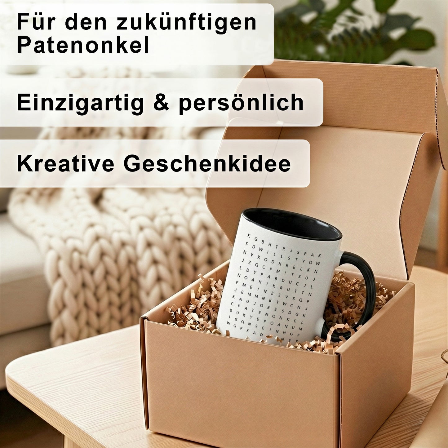 Keramiktasse für Patenonkel frage Willst du mein Patenonkel sein Keramiktasse 330 ml (Schwarz)