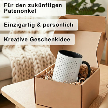 Keramiktasse für Patenonkel frage Willst du mein Patenonkel sein Keramiktasse 330 ml (Schwarz)