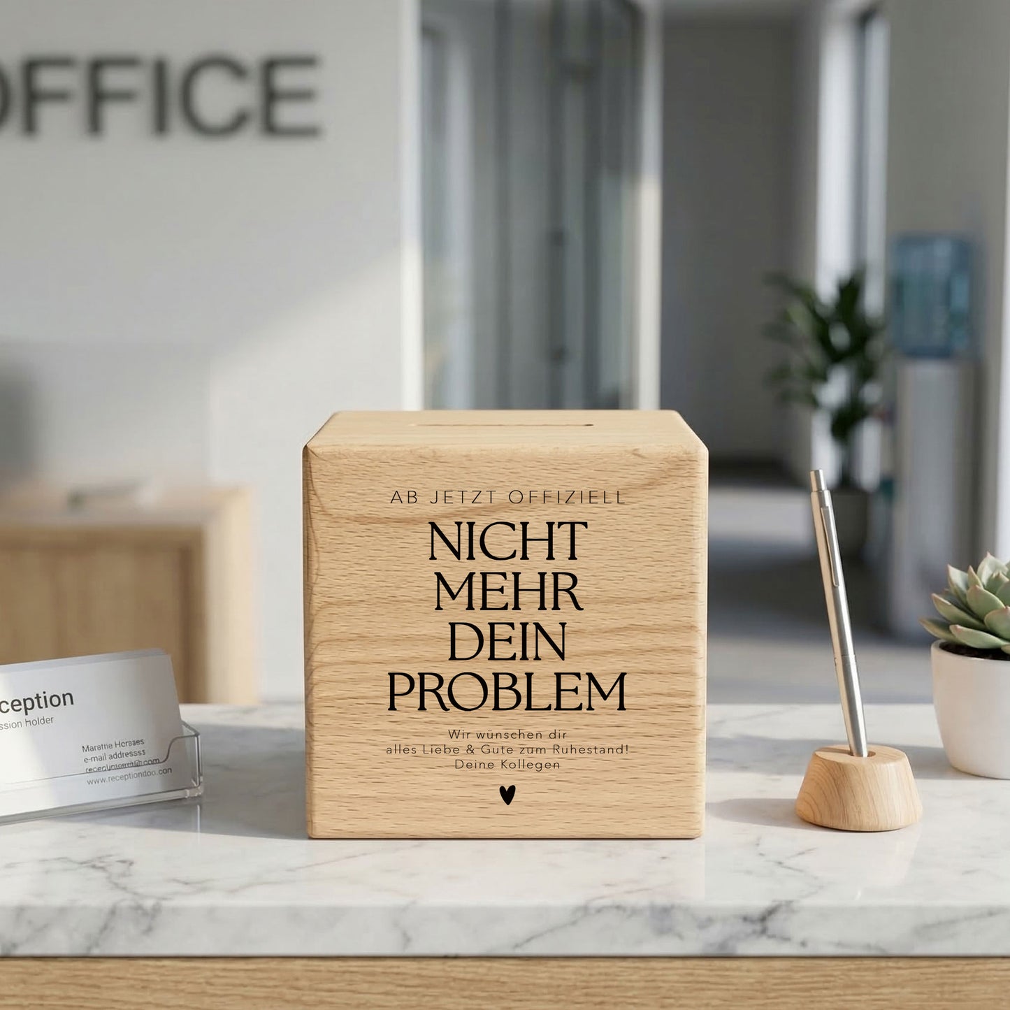 Rentenkasse Spardose aus Holz personalisiertes Geschenk zum Renteneintritt für Kollegen und Kolleginnen Ruhestand Abschiedsgeschenk