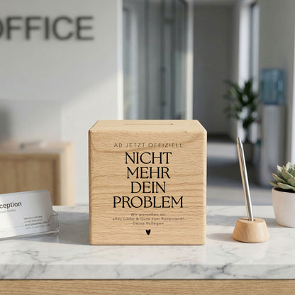 Rentenkasse Spardose aus Holz personalisiertes Geschenk zum Renteneintritt für Kollegen und Kolleginnen Ruhestand Abschiedsgeschenk