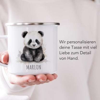 Emaille Tasse Tiere personalisiert
