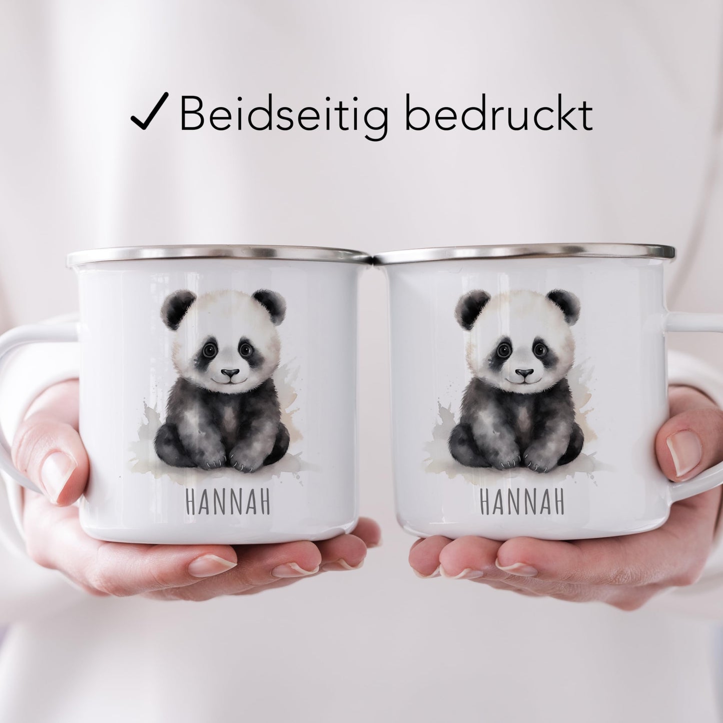 Emaille Tasse Tiere personalisiert