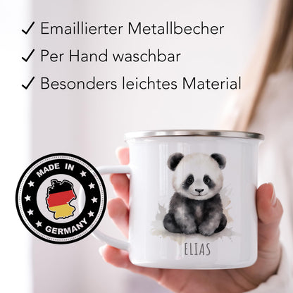 Emaille Tasse Tiere personalisiert