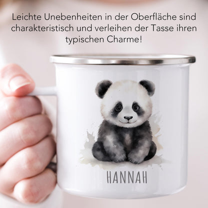Emaille Tasse Tiere personalisiert