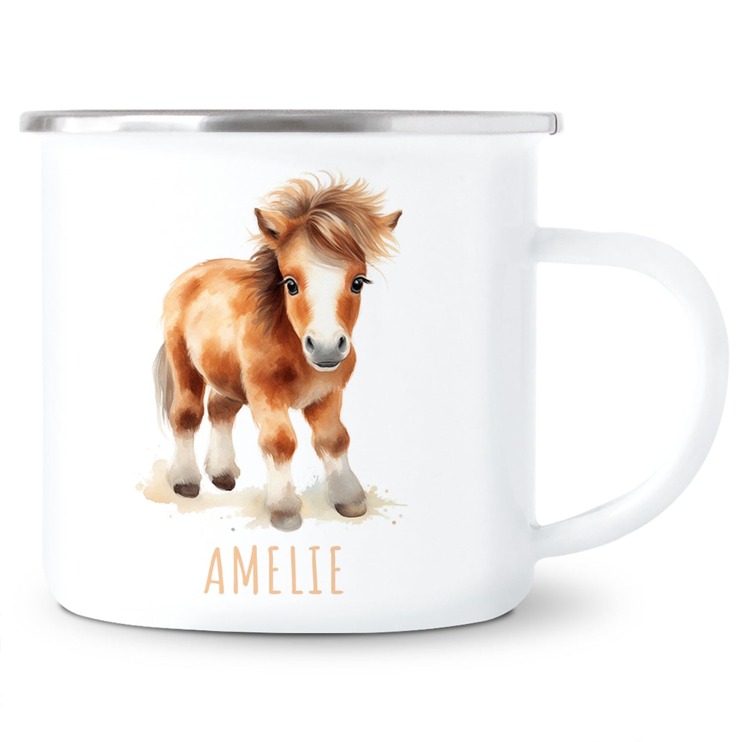 Emaille Tasse Tiere personalisiert