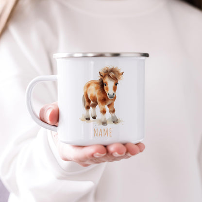 Emaille Tasse Tiere personalisiert