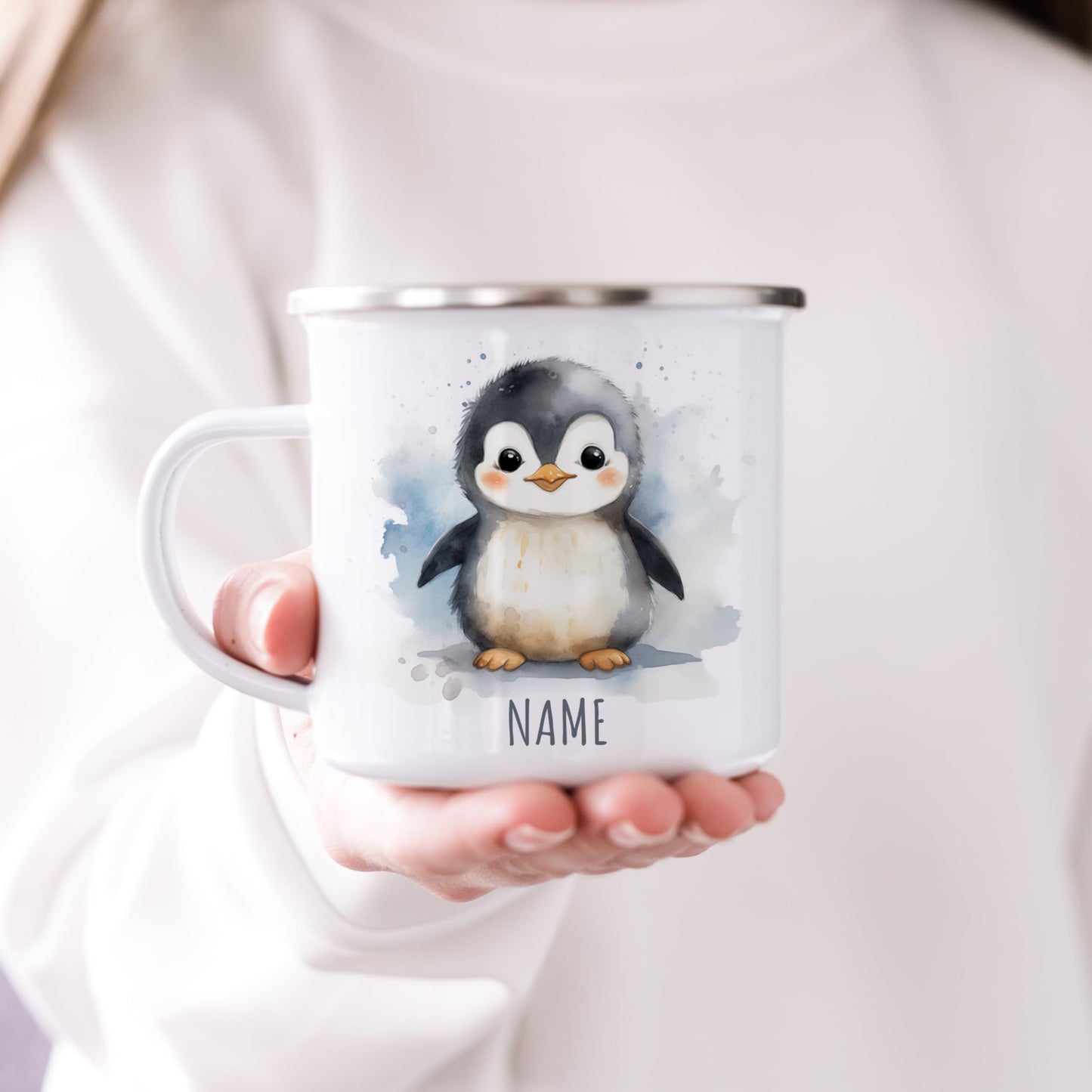 Emaille Tasse Tiere personalisiert