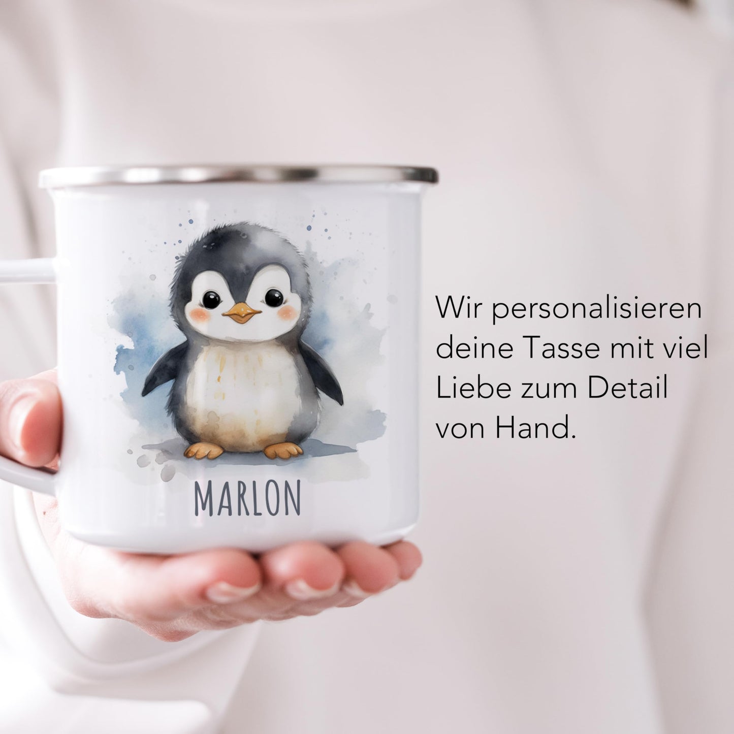 Emaille Tasse Tiere personalisiert