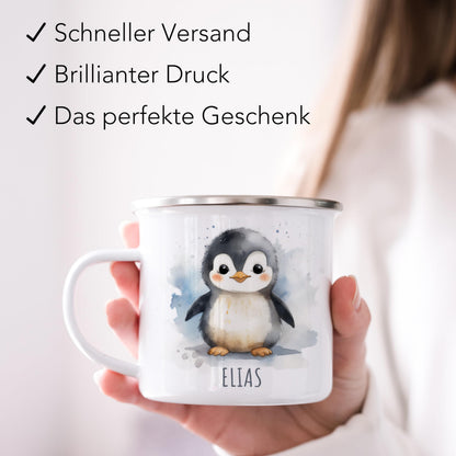 Emaille Tasse Tiere personalisiert