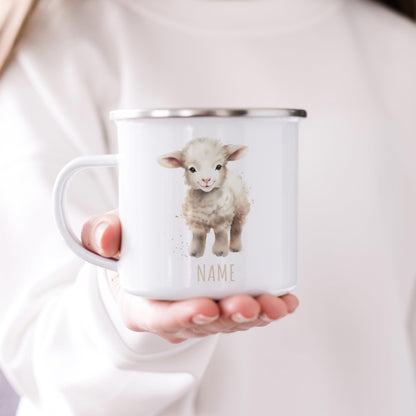 Emaille Tasse Tiere personalisiert