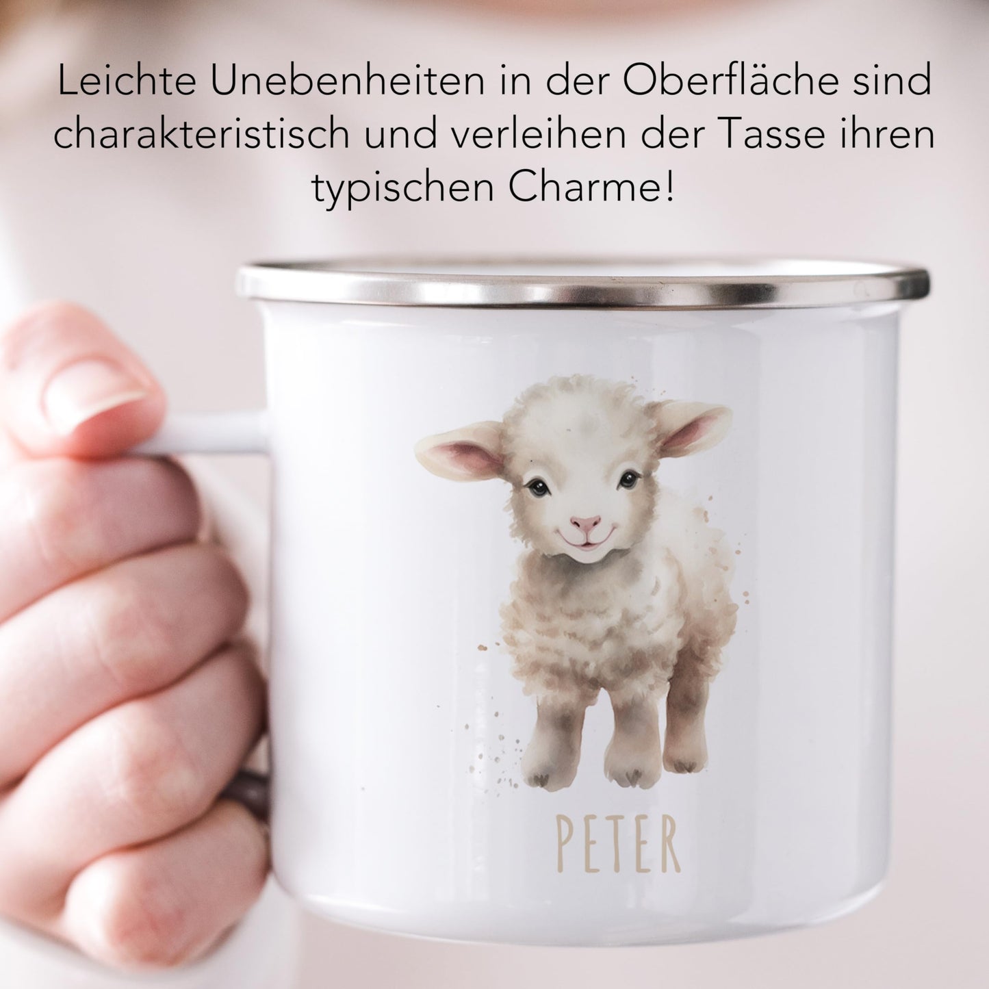 Emaille Tasse Tiere personalisiert