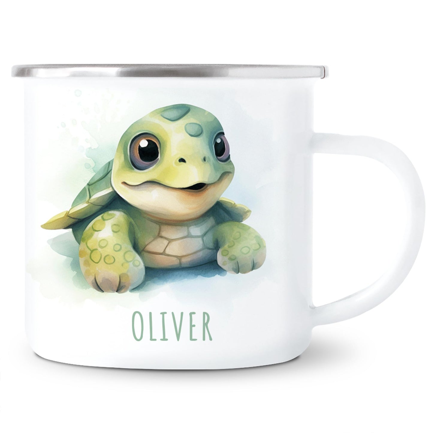 Emaille Tasse Tiere personalisiert