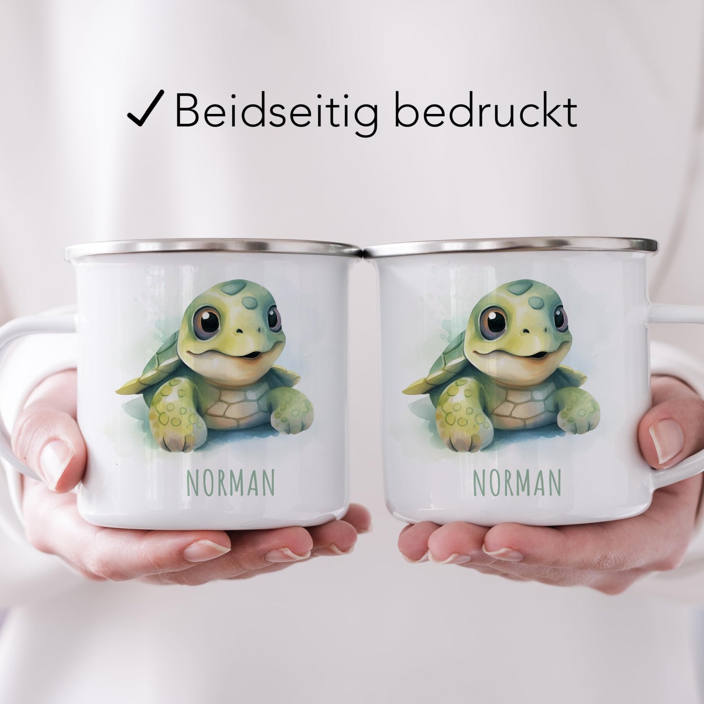 Emaille Tasse Tiere personalisiert