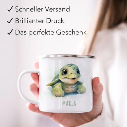 Emaille Tasse Tiere personalisiert