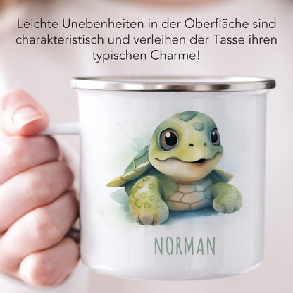 Emaille Tasse Tiere personalisiert