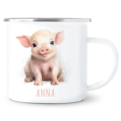 Emaille Tasse Tiere personalisiert