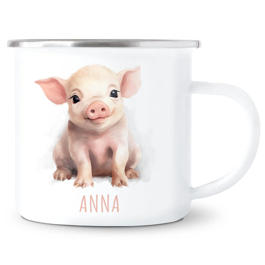 Emaille Tasse Tiere personalisiert