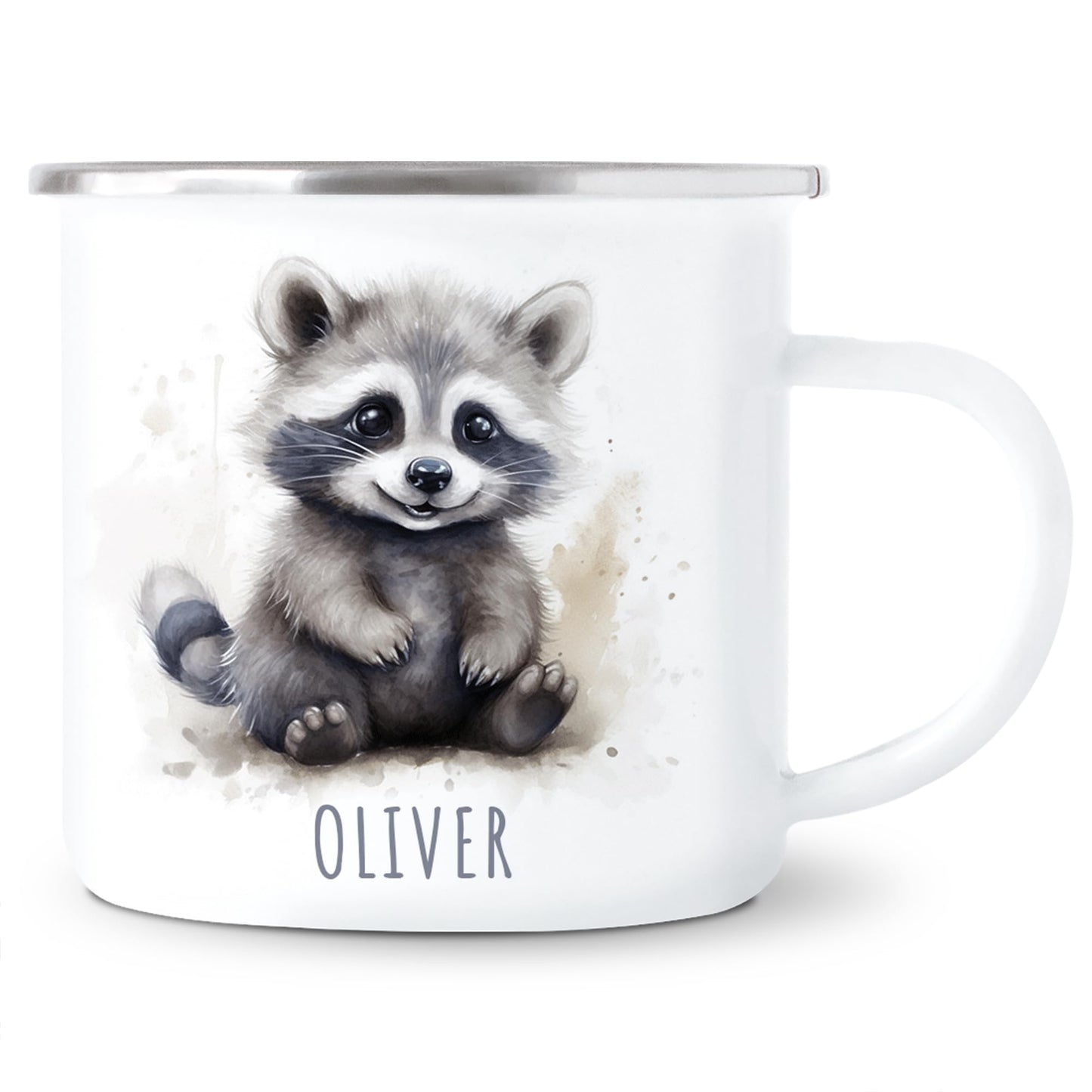 Emaille Tasse Tiere personalisiert
