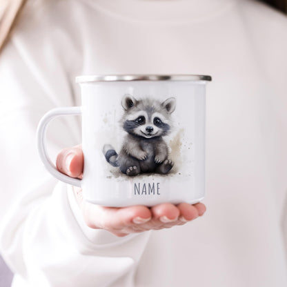 Emaille Tasse Tiere personalisiert