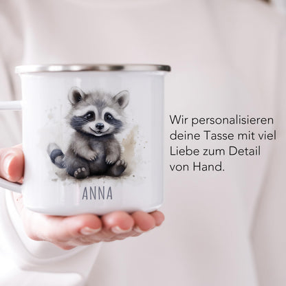 Emaille Tasse Tiere personalisiert