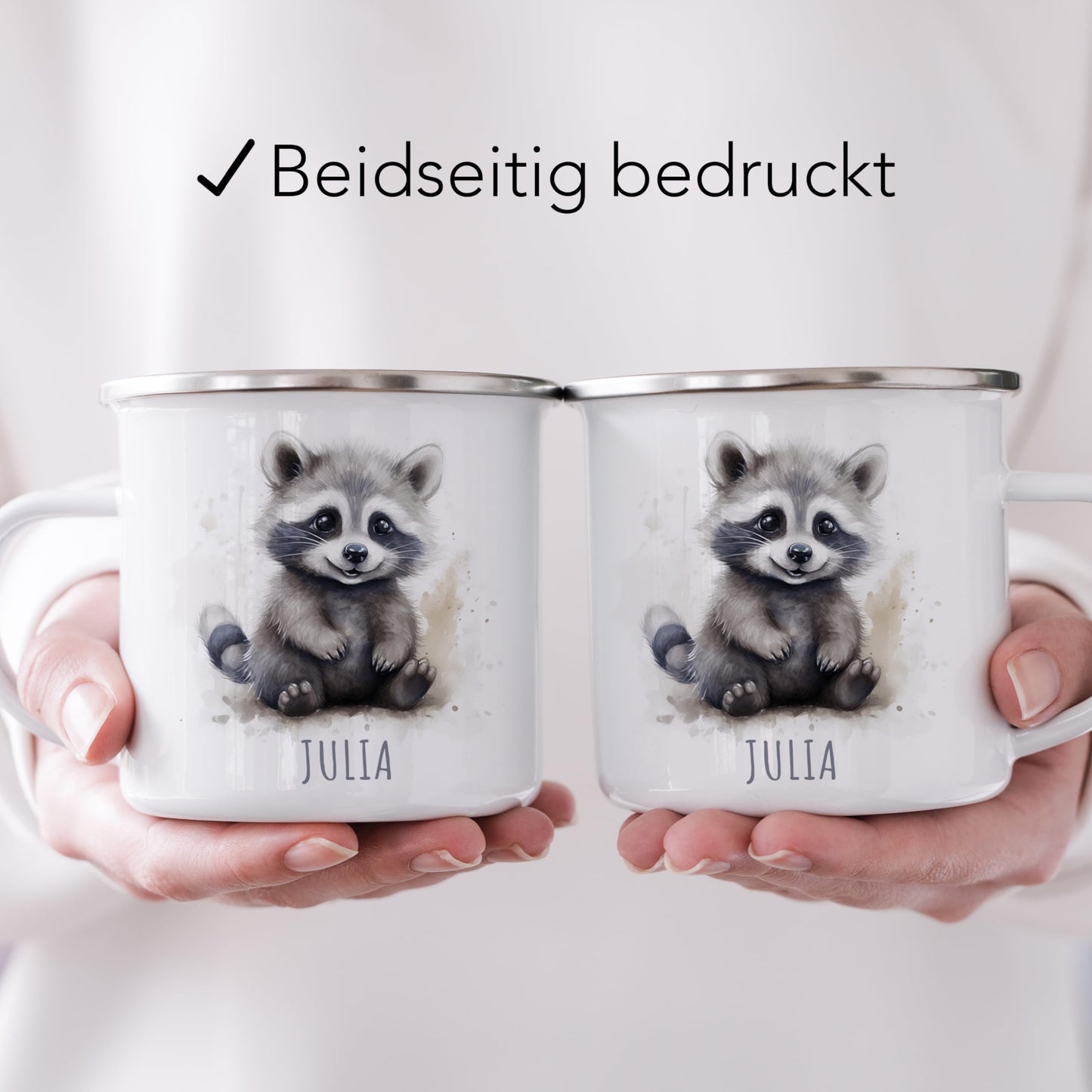 Emaille Tasse Tiere personalisiert