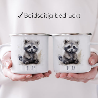 Emaille Tasse Tiere personalisiert