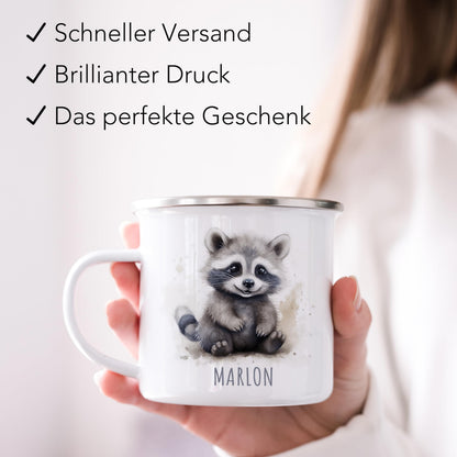 Emaille Tasse Tiere personalisiert