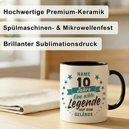 10 Jahre Jubiläum Firma Tasse mit Namen zum Dienstjubiläum Geschenk für 10 jähriges Firmenjubiläum