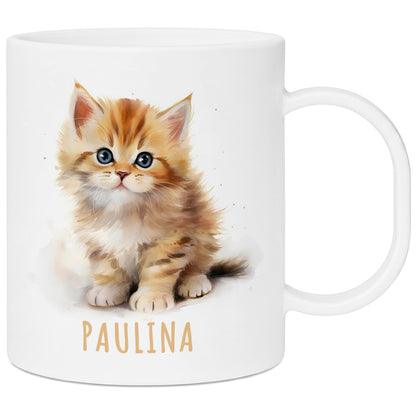 Bruchsichere Kindertasse leichte Kunststoff Tasse mit Henkel für Kindergarten, Katze