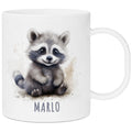 Bruchsichere Kindertasse leichte Kunststoff Tasse mit Henkel für Kindergarten, Waschbär