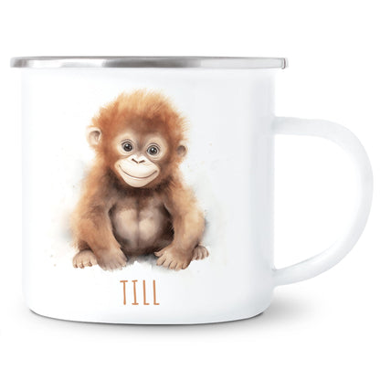 Emaille Tasse Tiere personalisiert