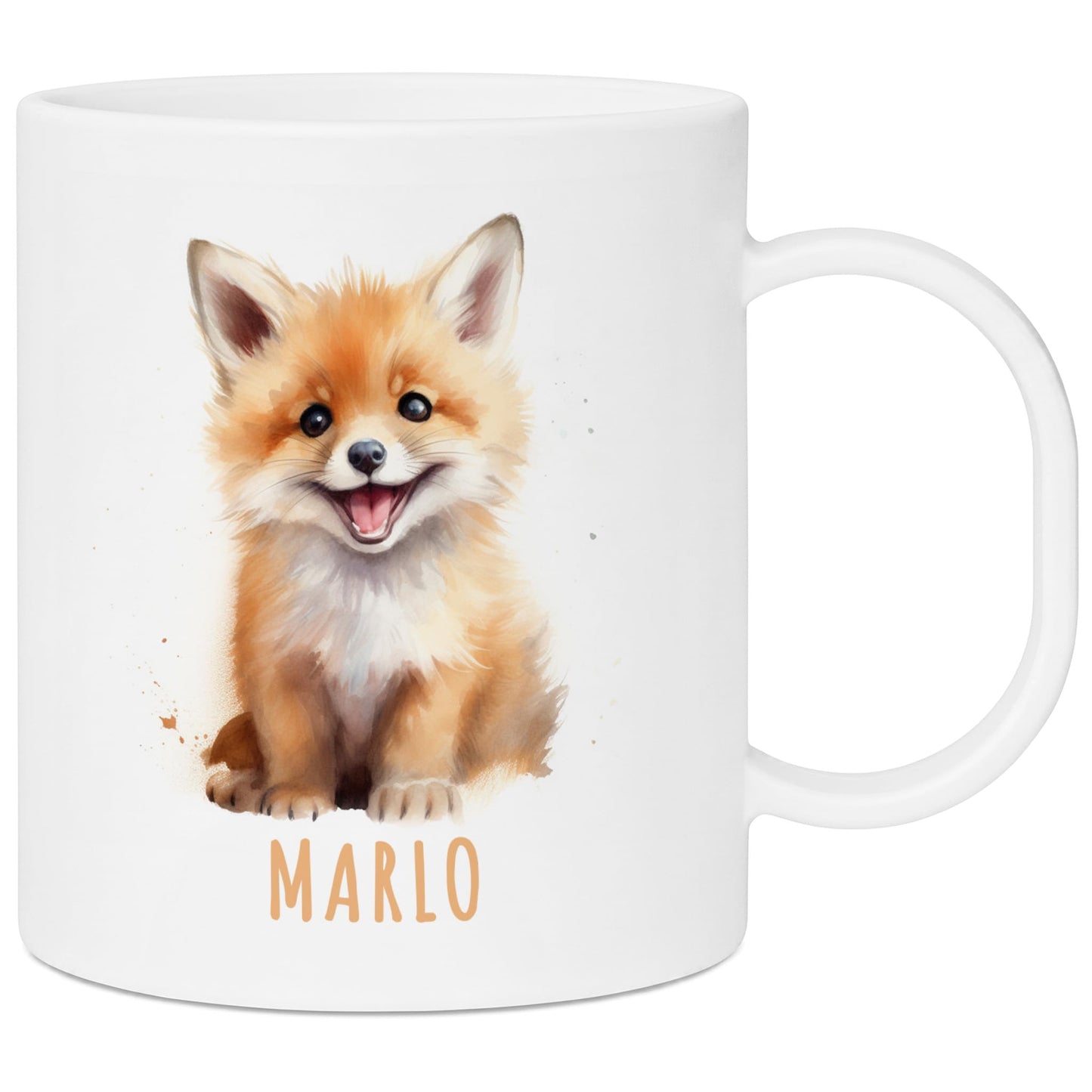 Bruchsichere Kindertasse leichte Kunststoff Tasse mit Henkel für Kindergarten, Fuchs