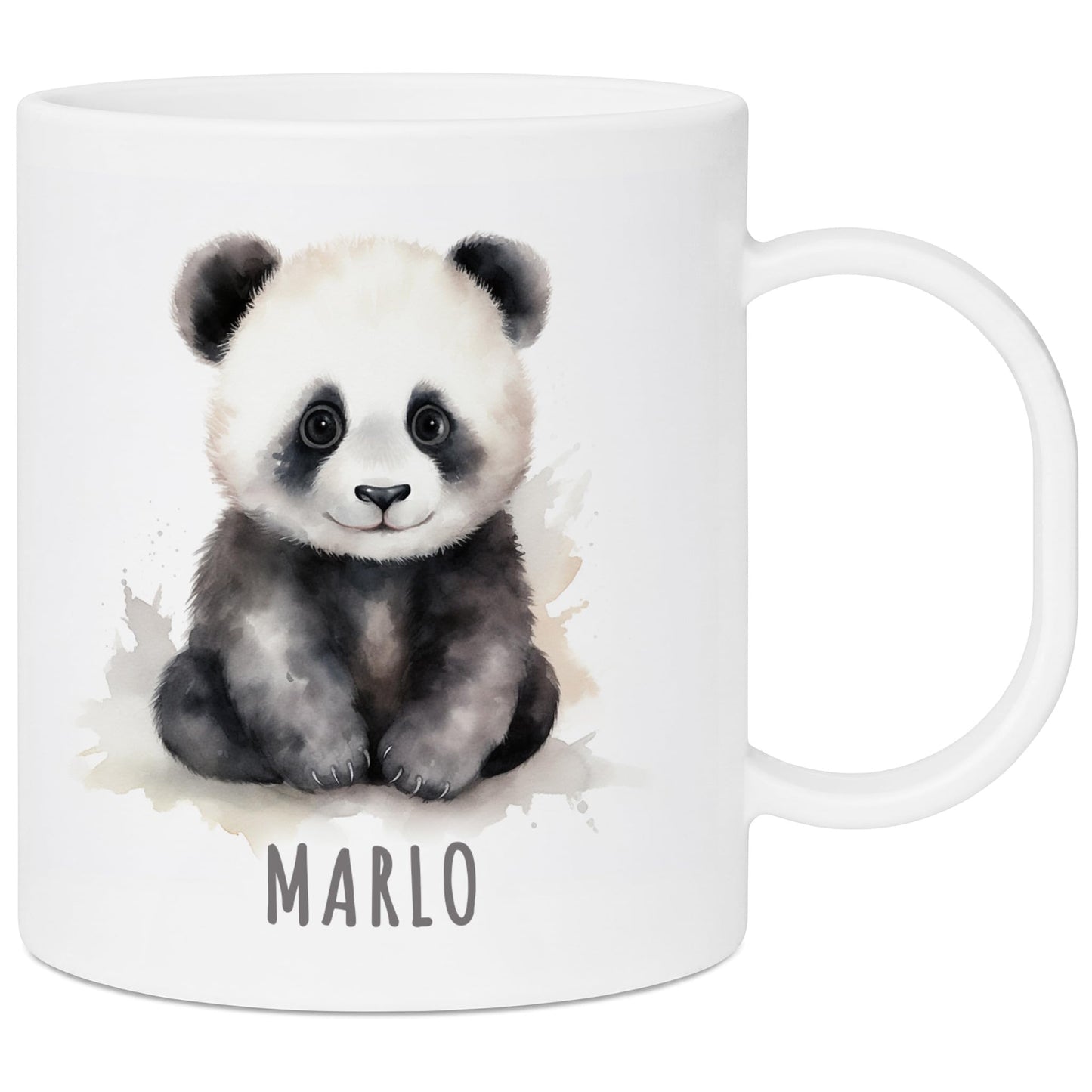 Bruchsichere Kindertasse leichte Kunststoff Tasse mit Henkel für Kindergarten, Panda