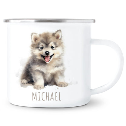 Emaille Tasse Tiere personalisiert
