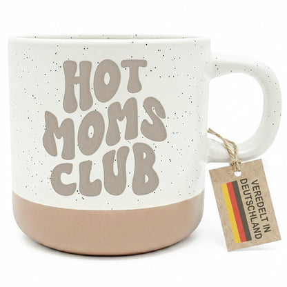 Hot Moms Club Mama Steingut Tasse Muttertagsgeschenk mit Gravur Sohn Tochter Mutter Geschenk zum Muttertag Kaffeebecher Kaffeetasse