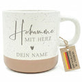 Geschenk Hebamme Steingut Tasse personalisiert mit Gravur Teetasse Kaffeebecher Kaffeetasse