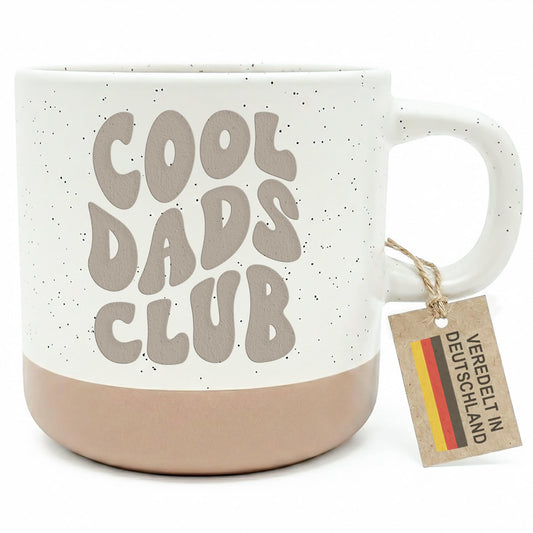 Cool Dads Club Papa Steingut Tasse Vatertagsgeschenk mit Gravur Sohn Tochter Vater Geschenk zum Vatertag, Kaffeebecher Kaffeetasse