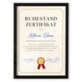 Renteneintritt Geschenk für Frauen & Männer personalisierte Rentenurkunde zum Ruhestand