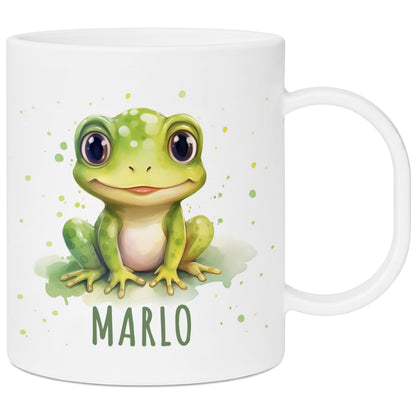 Bruchsichere Kindertasse leichte Kunststoff Tasse mit Henkel für Kindergarten, Frosch